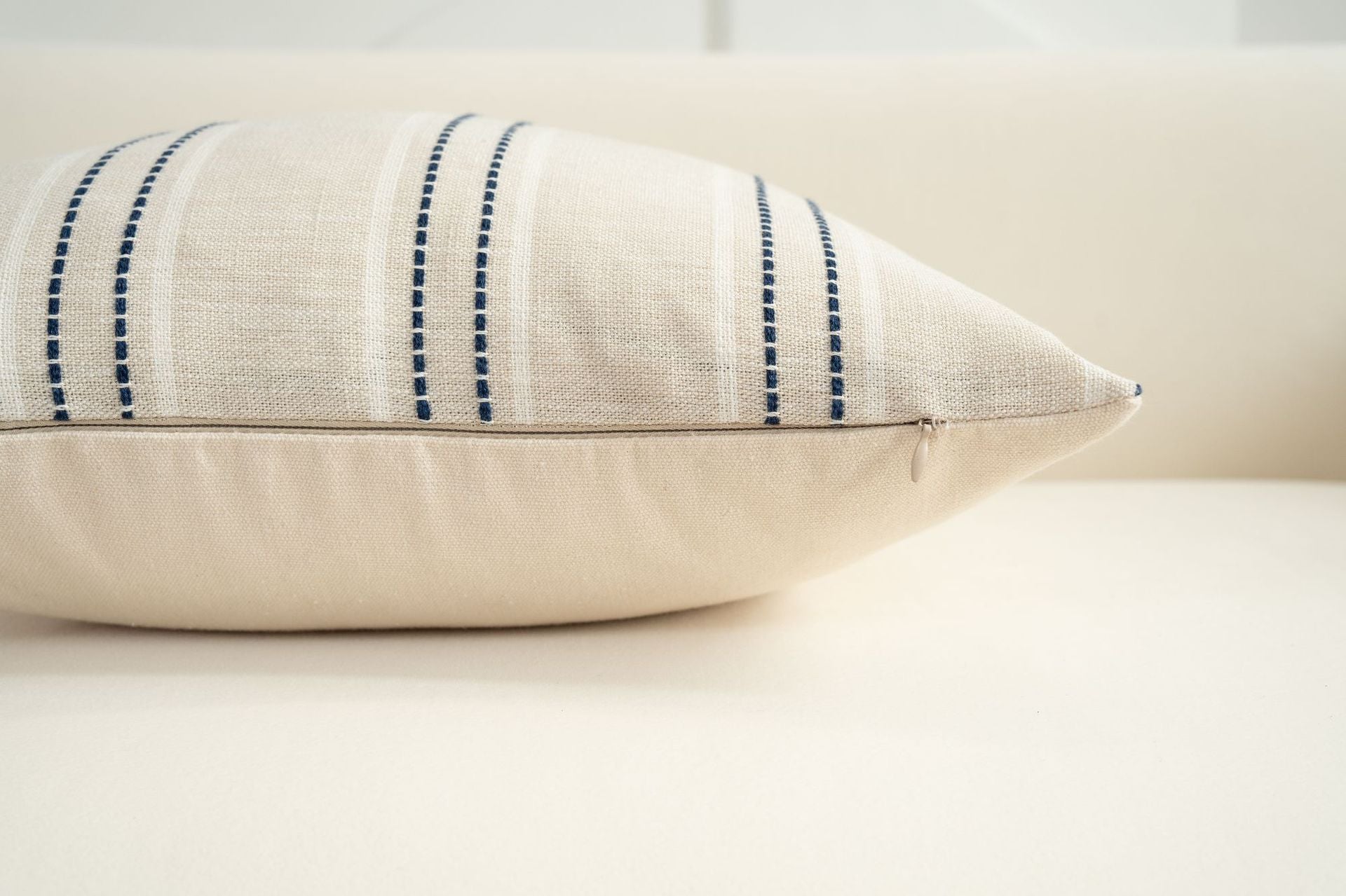 Textured Vertical Striped Pillowcases - Scandinavian Home Decor Accents (Blue Stripes Pair - 45x45cm) V888-ELOSUNG26533