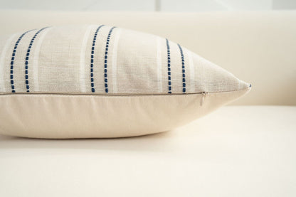 Textured Vertical Striped Pillowcases - Scandinavian Home Decor Accents (Blue Stripes Pair - 45x45cm) V888-ELOSUNG26533