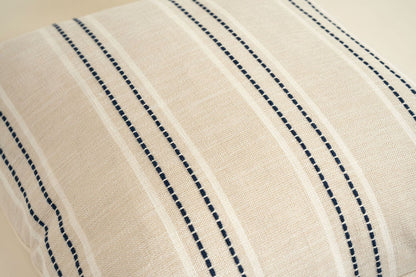 Textured Vertical Striped Pillowcases - Scandinavian Home Decor Accents (Blue Stripes Pair - 45x45cm) V888-ELOSUNG26533