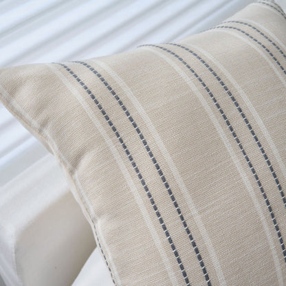 Textured Vertical Striped Pillowcases - Scandinavian Home Decor Accents (Grey Stripes Pair - 45x45cm) V888-ELOSUNG26534