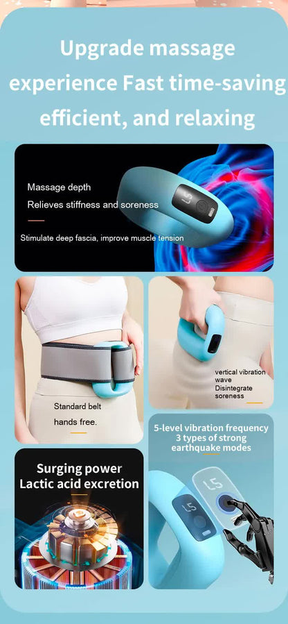 Portable Electric Muscle Relaxation Ring Massager - with Digital Display Blue V888-ELOSUNG26549
