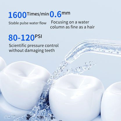 Portable Electric Oral Irrigator with 4 Nozzles 3 Pressure Modes - Blue V888-ELOSUNG26552