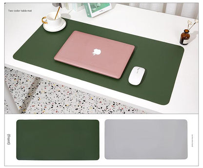 2 PCS Dark green/gray Extra-Large Leather Table Mat for Study & Work - Pad for Students & Office Use (60x30cm) V888-ELOSUNG26558