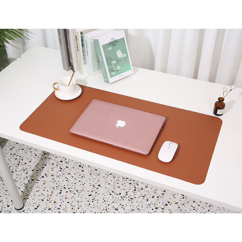 2 PCS Reddish brown/gray Extra-Large Leather Table Mat for Study & Work - Pad for Students & Office Use V888-ELOSUNG26559