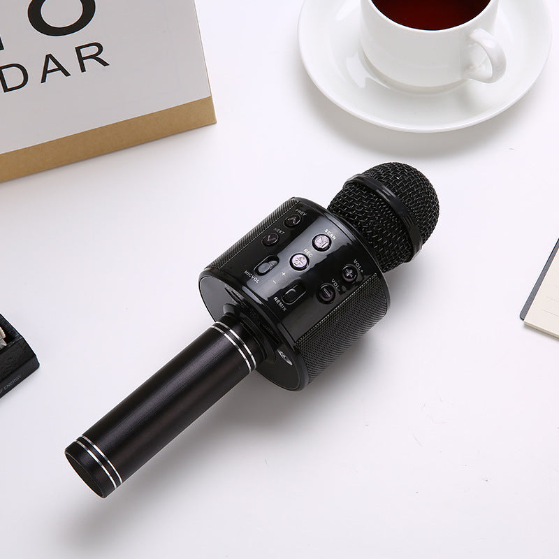 Black Bluetooth 5.0 Karaoke Microphone for Family Entertainment V888-ELOSUNG26561