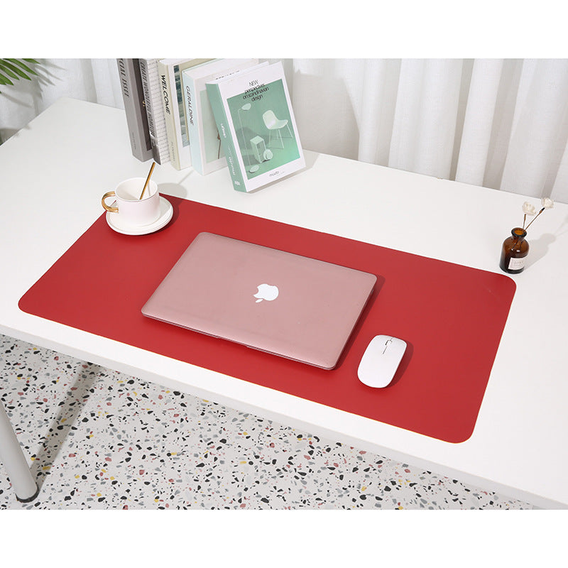 Wine red/yellow Extra-Large Leather Table Mat for Study & Work - Pad for Students & Office Use (100x50cm) V888-ELOSUNG26562