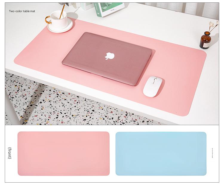 Smoky pink/light blue Extra-Large Leather Table Mat for Study & Work - Pad for Students & Office Use V888-ELOSUNG26565