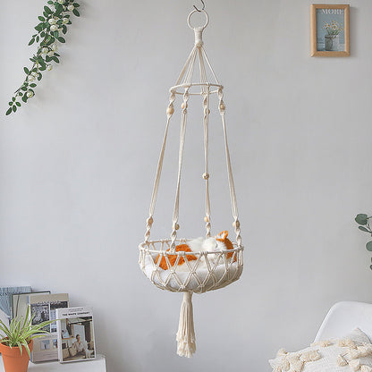 Pet Hammock for Cats with Wooden Beads - Pet Swing padding not included (Diameter : 30cm) V888-ELOSUNG26570