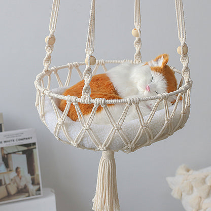 Pet Hammock for Cats with Wooden Beads - Pet Swing padding not included (Diameter : 30cm) V888-ELOSUNG26570