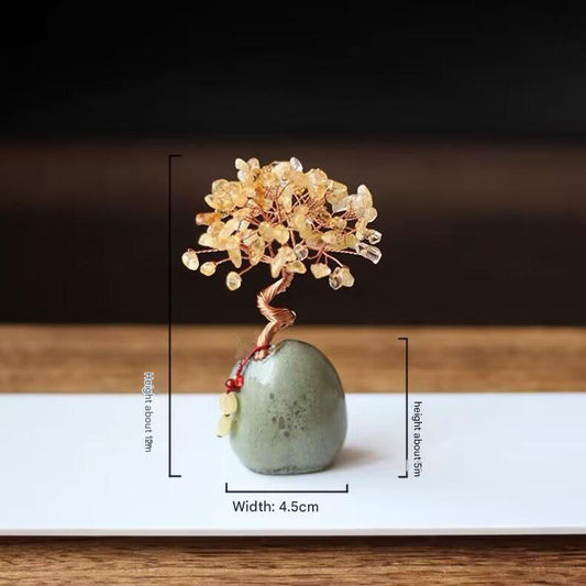 Black Vintage Crystal Money Tree Figurine for Home Decoration V888-ELOSUNG26596