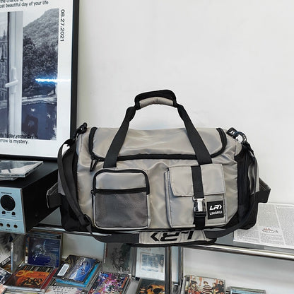 Grey Unisex Travel Bag with Utility Buckles and Wet/Dry Compartments V888-ELOSUNG26601