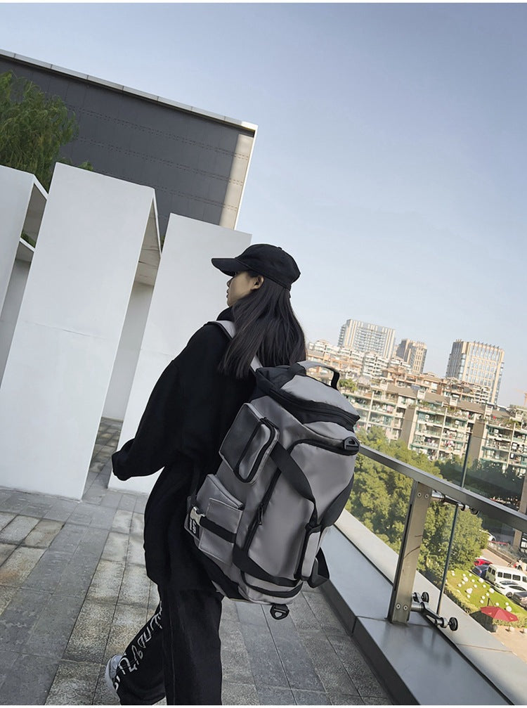 Grey Unisex Travel Bag with Utility Buckles and Wet/Dry Compartments V888-ELOSUNG26601