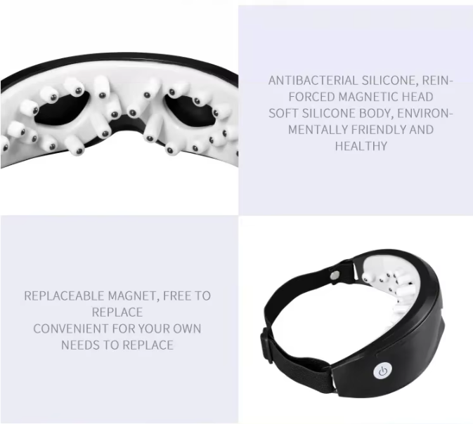 White Touch-Control Rechargeable Heated Eye Massager for Daily Use V888-ELOSUNG26602