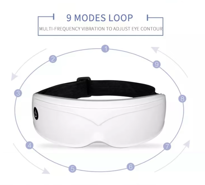 White Touch-Control Rechargeable Heated Eye Massager for Daily Use V888-ELOSUNG26602