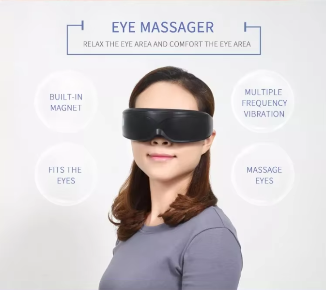 Black Touch-Control Rechargeable Heated Eye Massager for Daily Use V888-ELOSUNG26603