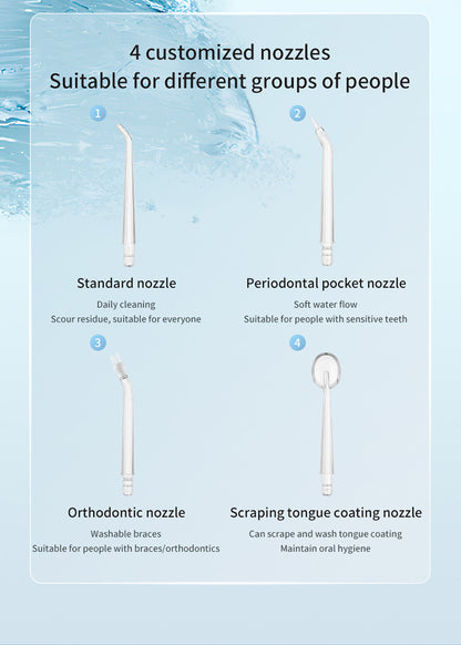 White Portable Ultrasonic Oral Irrigator with 3 Cleaning Modes Smart Teeth Cleaning Machine V888-ELOSUNG26607