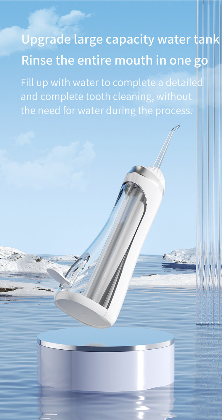 White Portable Ultrasonic Oral Irrigator with 3 Cleaning Modes Smart Teeth Cleaning Machine V888-ELOSUNG26607