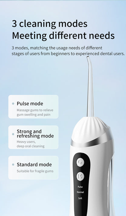Blue Portable Ultrasonic Oral Irrigator with 3 Cleaning Modes Smart Teeth Cleaning Machine V888-ELOSUNG26608