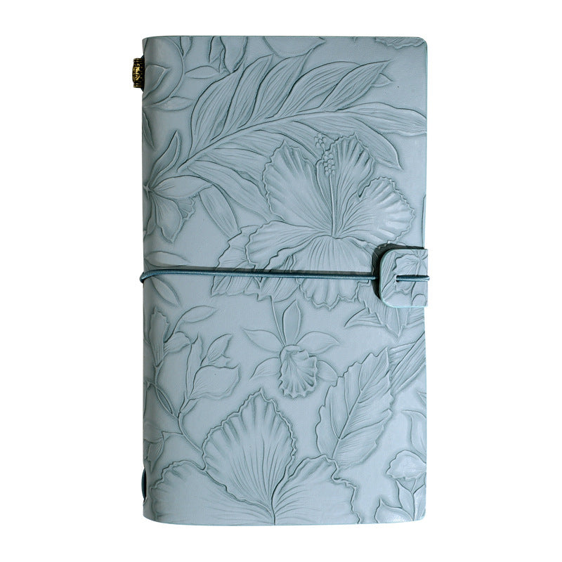 Light blue 2-Pack Vintage Floral Embossed PU Leather Journals - 192 Pages Each V888-ELOSUNG26651