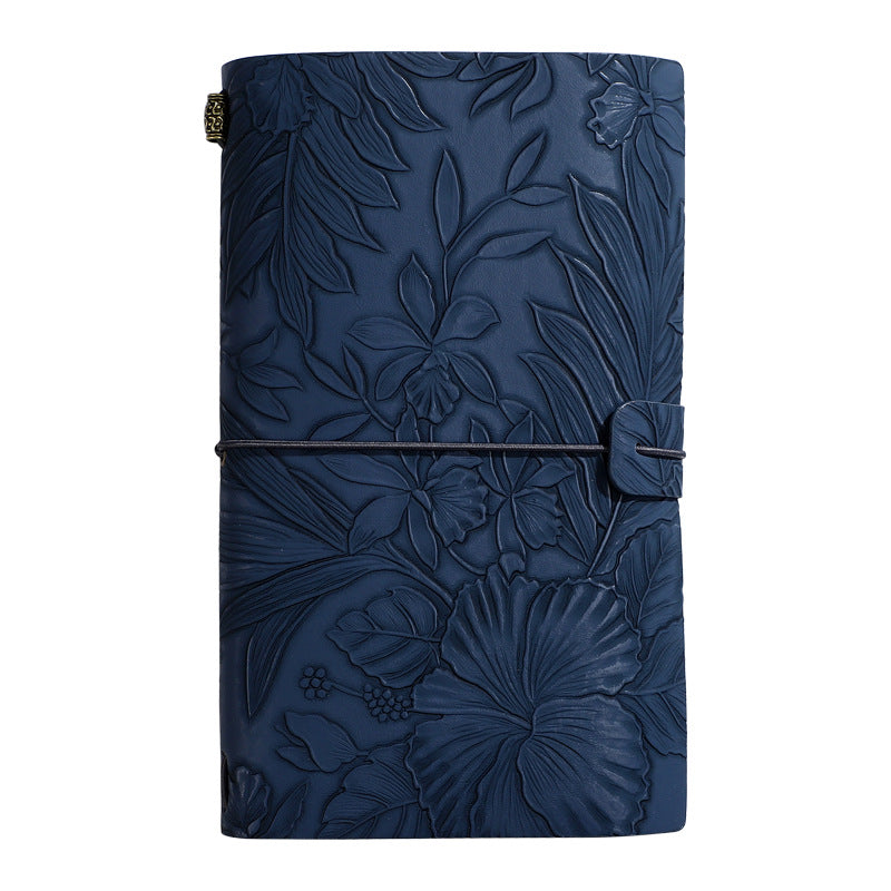 Dark blue 2-Pack Vintage Floral Embossed PU Leather Journals - 192 Pages Each V888-ELOSUNG26652