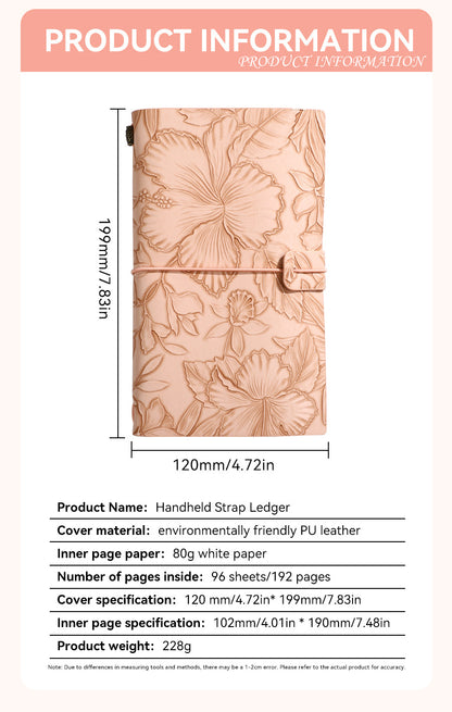 Dark blue 2-Pack Vintage Floral Embossed PU Leather Journals - 192 Pages Each V888-ELOSUNG26652