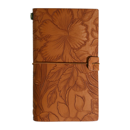 Brown 2-Pack Vintage Floral Embossed PU Leather Journals - 192 Pages Each V888-ELOSUNG26654