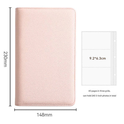 Pink PU Leather Zippered Photo Album - Holds 240 3 Prints" V888-ELOSUNG26656