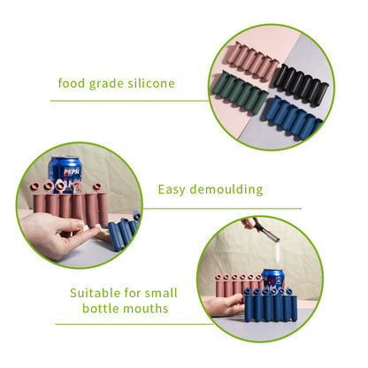 Black Bottle & Can Friendly Ice Stick Molds - 6-Cup Design, Set of 10 V888-ELOSUNG26667