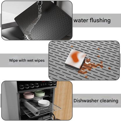 Black Extra Large Silicone Countertop Protector & Dish Drying Mat - Dishwasher Safe (71x50cm) V888-ELOSUNG26668
