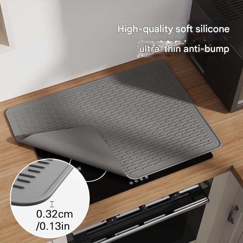 Black Extra Large Silicone Countertop Protector & Dish Drying Mat - Dishwasher Safe (71x50cm) V888-ELOSUNG26668