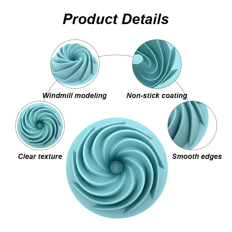 Pink Non-Stick Silicone Cyclone Cake Pan Set (10 Molds) - Perfect for Desserts V888-ELOSUNG26672