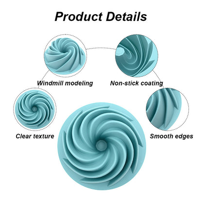 Pink Non-Stick Silicone Cyclone Cake Pan Set (10 Molds) - Perfect for Desserts V888-ELOSUNG26672