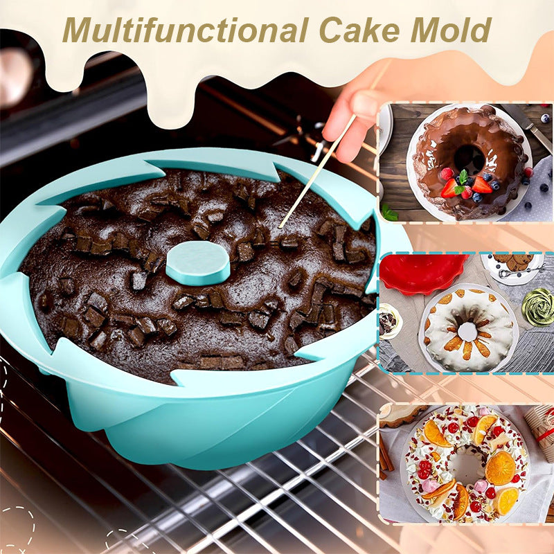 Pink Non-Stick Silicone Cyclone Cake Pan Set (10 Molds) - Perfect for Desserts V888-ELOSUNG26672