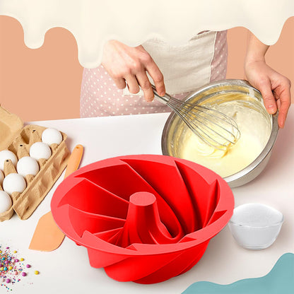 Green Non-Stick Silicone Cyclone Cake Pan Set (10 Molds) - Perfect for Desserts V888-ELOSUNG26673