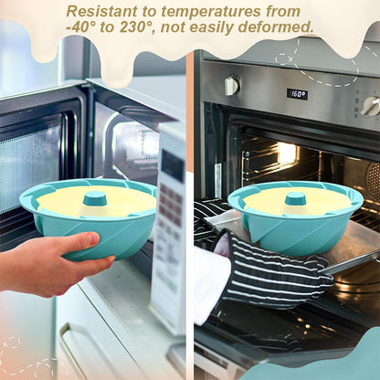 Green Non-Stick Silicone Cyclone Cake Pan Set (10 Molds) - Perfect for Desserts V888-ELOSUNG26673