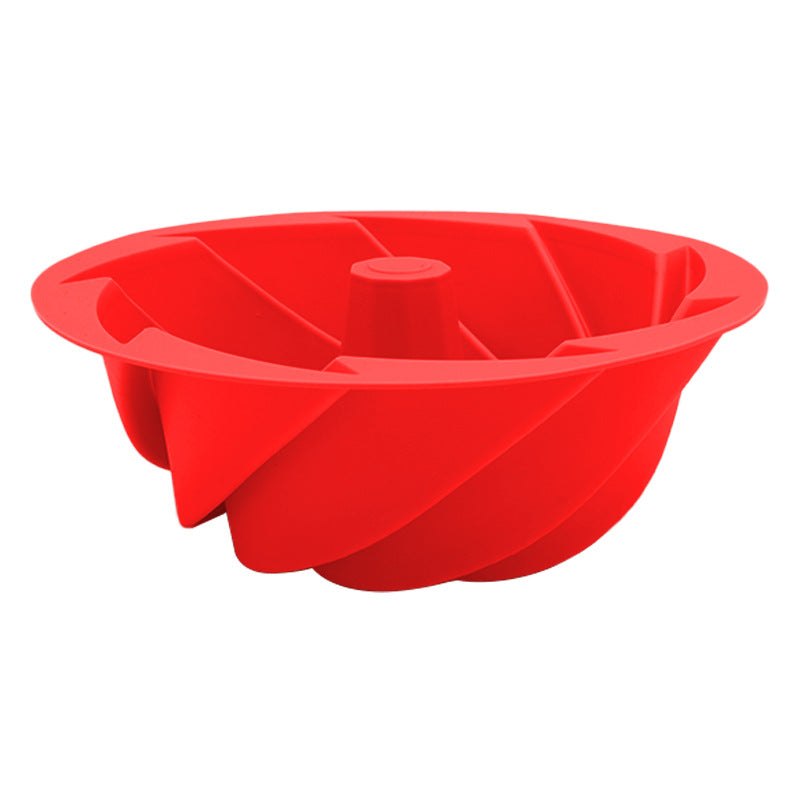 Red Non-Stick Silicone Cyclone Cake Pan Set (10 Molds) - Perfect for Desserts V888-ELOSUNG26674