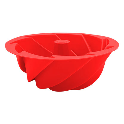 Red Non-Stick Silicone Cyclone Cake Pan Set (10 Molds) - Perfect for Desserts V888-ELOSUNG26674