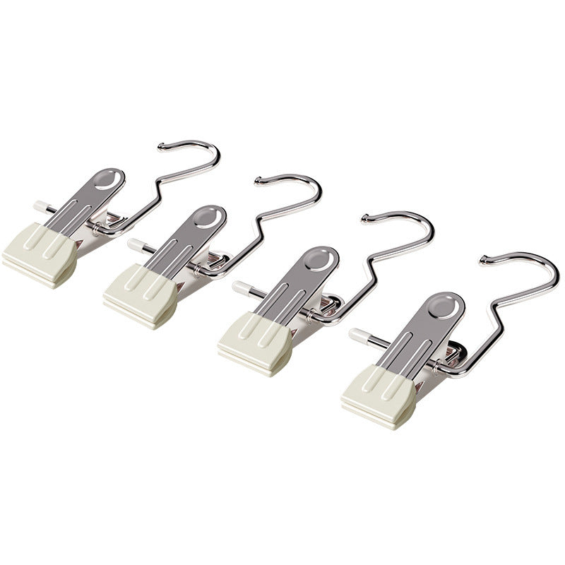 White Stainless Steel Hanging Clips (35 PCS) - Strong Grip for Pants, Hats, Socks, Laundry V888-ELOSUNG26684