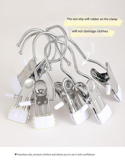 Gray Stainless Steel Hanging Clips (35 PCS) - Strong Grip for Pants, Hats, Socks, Laundry V888-ELOSUNG26686