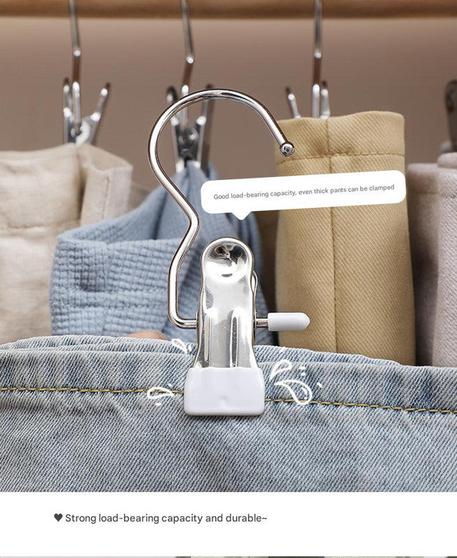 Gray Stainless Steel Hanging Clips (35 PCS) - Strong Grip for Pants, Hats, Socks, Laundry V888-ELOSUNG26686