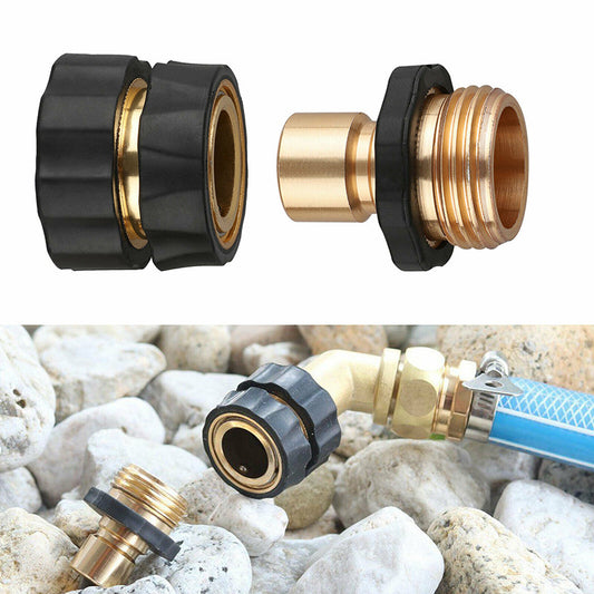 American Standard 3/4 Inch Brass Quick Connect Garden Hose Adapter (4 Male & 4 Female) V888-ELOSUNG26693