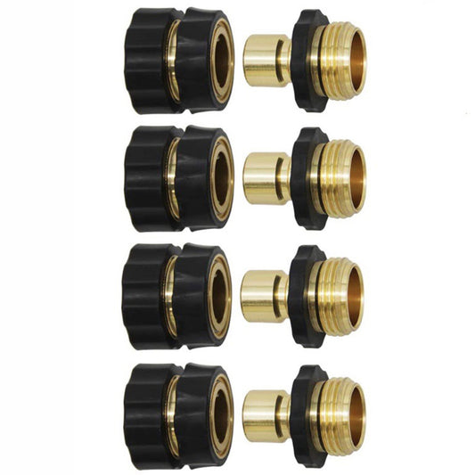 American Standard 3/4 Inch Brass Quick Connect Garden Hose Adapter (4 Male & 4 Female) V888-ELOSUNG26693