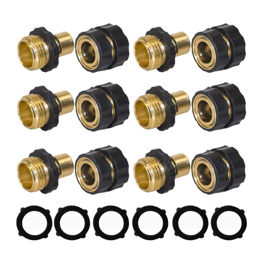 American Standard 3/4 Inch Brass Quick Connect Garden Hose Adapter (6 Male & 6 Female) V888-ELOSUNG26694