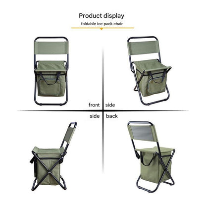 Foldable Camping Chair with Integrated 10L Insulated Cooler Bag - Blue V888-ELOSUNG26697