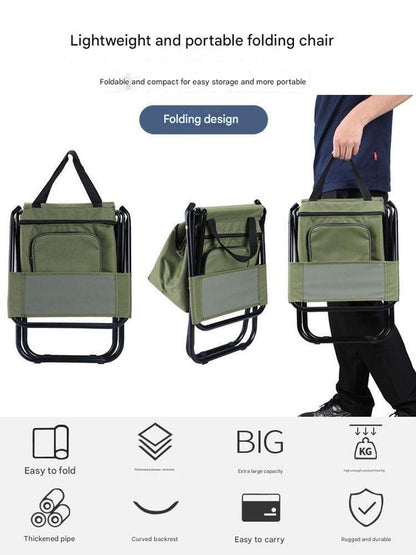 Foldable Camping Chair with Integrated 10L Insulated Cooler Bag - Blue V888-ELOSUNG26697