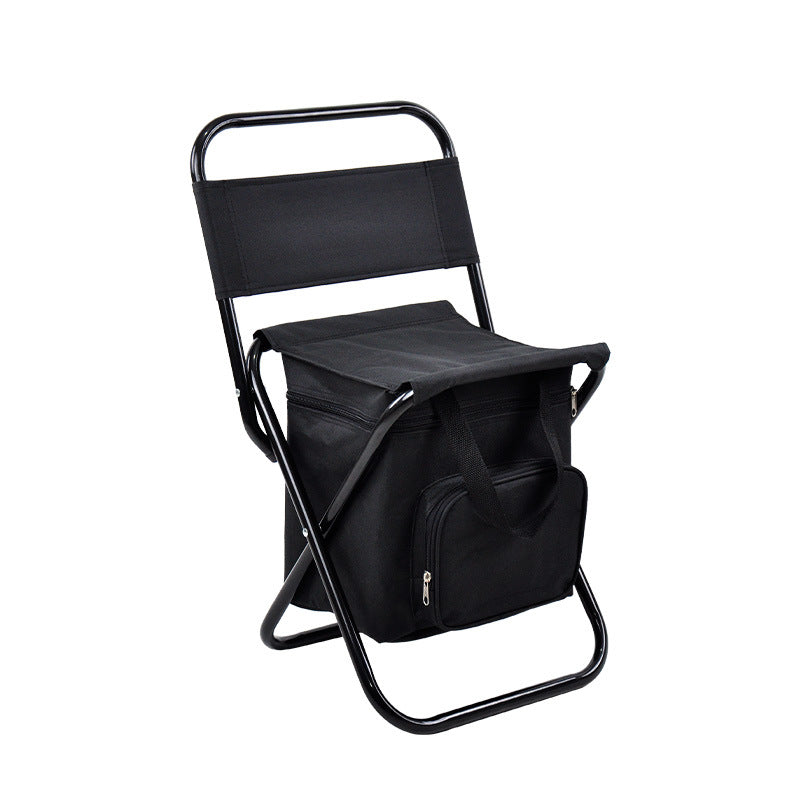 Foldable Camping Chair with Integrated 10L Insulated Cooler Bag - Black V888-ELOSUNG26699