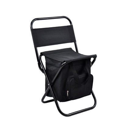 Foldable Camping Chair with Integrated 10L Insulated Cooler Bag - Black V888-ELOSUNG26699