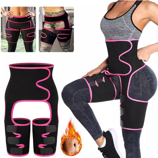 Black Women's 3-in-1 Body Shaper: Waist Cincher, Thigh Slimmer, Glute Lifter - Workout Gear (Size : XXL/XXXL) V888-ELOSUNG26709