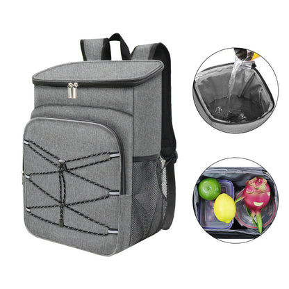 Grey Large Insulated Cooler Backpack - Leakproof, Lightweight for Picnic, Beach, Camping V888-ELOSUNG26712