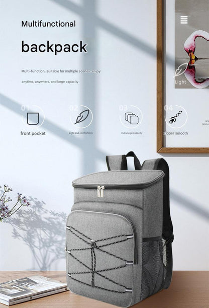 Grey Large Insulated Cooler Backpack - Leakproof, Lightweight for Picnic, Beach, Camping V888-ELOSUNG26712